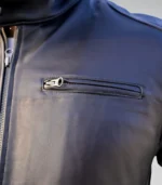 Men’s Black Real Leather Biker Jacket – Premium Aniline Sheep Skin - Image 3