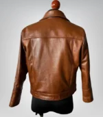 Men’s Vintage Café Racer Leather Jacket – Distressed Brown Sheepskin Motorcycle Biker Coat 90s Retro Old-School Handmade Outerwear 2025