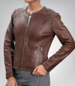 Women’s Genuine Lambskin Leather Jacket – Simple & Classic Everyday Wear