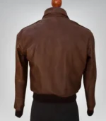 Men’s Classic Brown Leather Bomber Jacket – Vintage Aviator Style