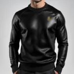Luxury cashmere and Italian leather sweater – limited edition knitwear