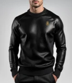 Luxury cashmere and Italian leather sweater – limited edition knitwear