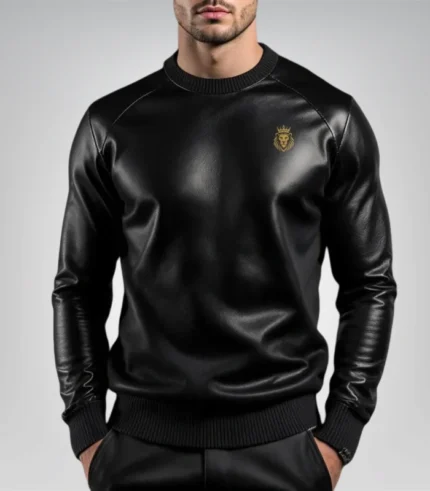 Luxury cashmere and Italian leather sweater – limited edition knitwear