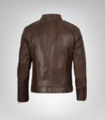 Distressed brown leather motorcycle jacket for men – vintage biker outerwear