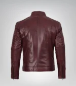 Vintage-inspired cognac leather Harrington jacket for men – timeless style