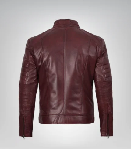 Vintage-inspired cognac leather Harrington jacket for men – timeless style