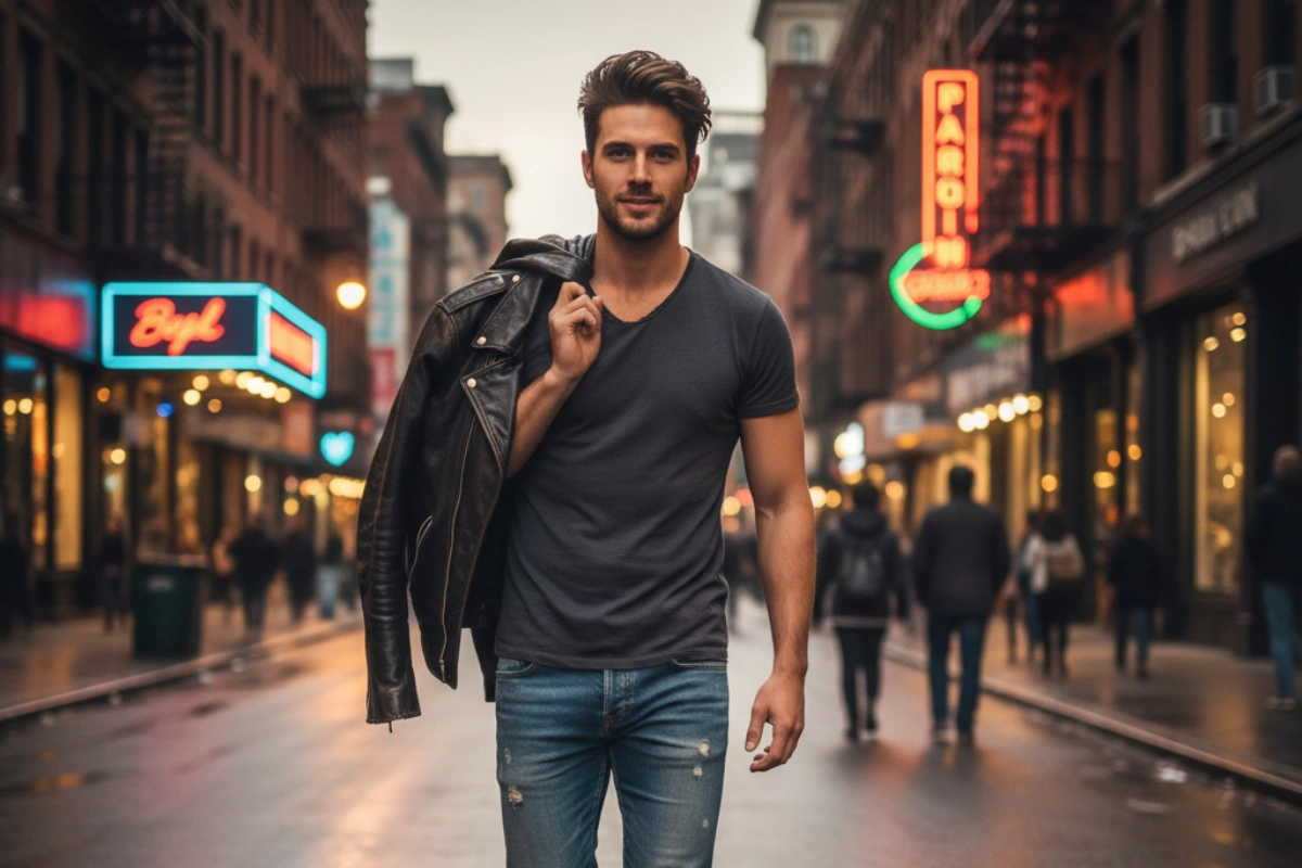 Leather Bomber Jacket