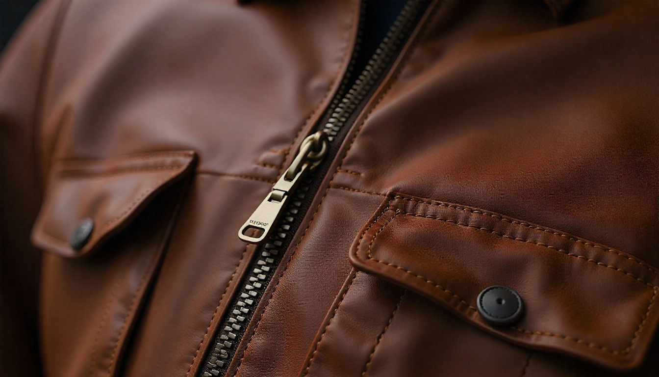 brown distressed leather bomber jacket men