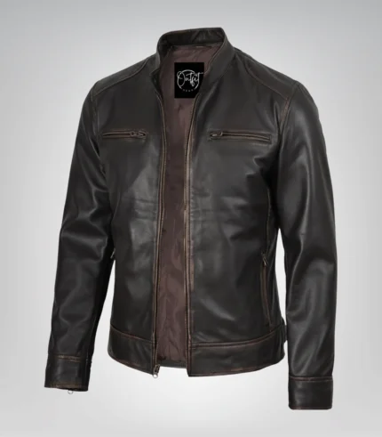 Men’s premium lambskin leather biker jacket