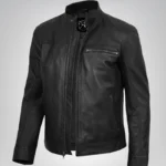 Men’s Motorcycle Black Jacket Genuine Leather Biker Style