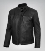 Men’s Motorcycle Black Jacket Genuine Leather Biker Style