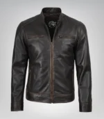 Men’s stylish lambskin leather moto jacket