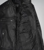 Premium men’s black motorcycle jacket made from real lambskin