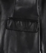 Stylish black leather blazer for women – premium lambskin two-button design