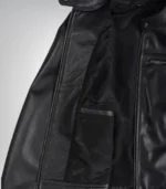 Premium black leather biker jacket for men, genuine leather