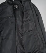 Trendy men’s black genuine leather motorcycle jacket
