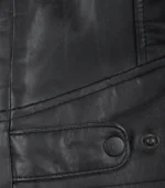 Matte Black Men’s Leather Motorcycle Jacket - Image 5