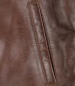 Cognac Men’s Leather Motorcycle Jacket - Image 5