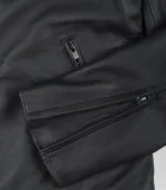 Men’s Genuine Leather Biker Jacket Matte Black Finish - Image 6