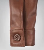 Women’s Cropped Leather Jacket in Cognac - Image 6