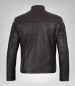 Men’s Premium Cowhide Leather Biker Jacket in Dark Brown - Image 6