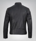 Matte Black Men’s Leather Motorcycle Jacket - Image 7