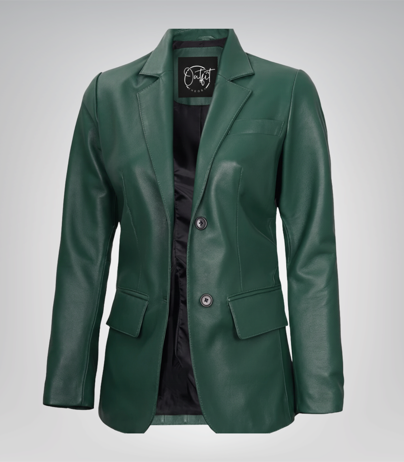 Women’s Green Real Lambskin Leather Blazer Women’s green real lambskin leather blazer