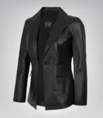 Women’s black real lambskin leather blazer
