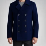 Gosett men’s navy blue double-breasted wool peacoat modern fit