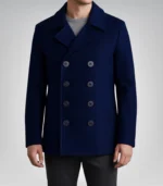 Gosett men’s navy blue double-breasted wool peacoat modern fit
