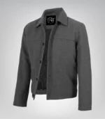 Kevin men’s gray wool button-up jacket tailored winter coat
