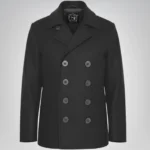 Gossett Men’s Black Double-Breasted Wool Peacoat