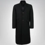 Darryl Men’s Black Notch Lapel Wool Coat with Detachable Vest