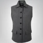 Lester Men Black and Gray Reversible Wool Vest