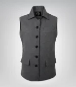 Lester Men Black and Gray Reversible Wool Vest