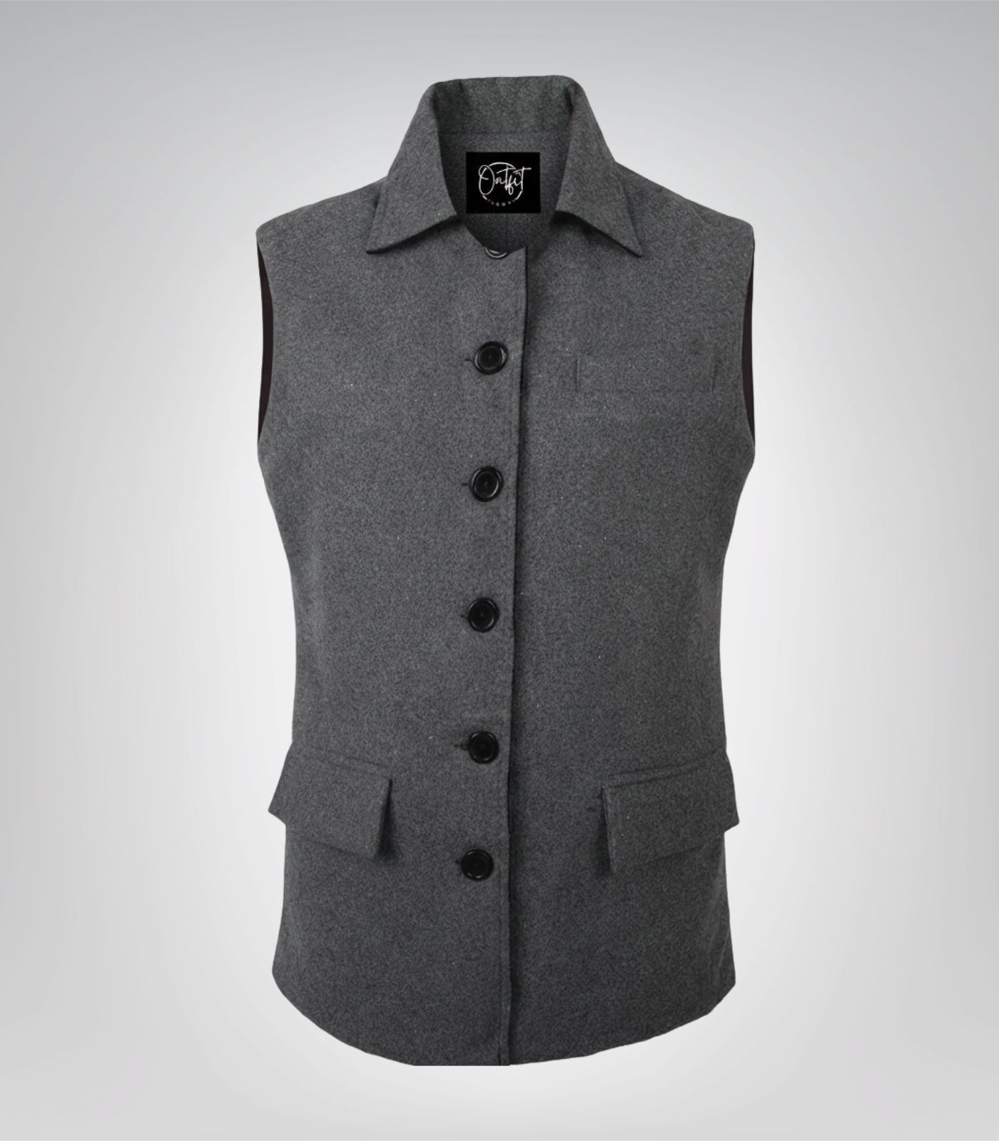 1 Lester Men Black and Gray Reversible Wool Vest - Image 1