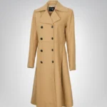 The Commander Women’s Beige Double-Breasted Wool Trench Coat Long Tailored Winter Coat