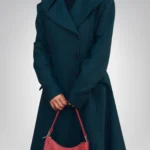 The Duchess Women’s Long Green Wool Coat Double-Breasted