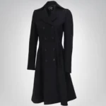 Carol Women’s Black Double-Breasted Wool Trench Coat