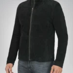 Men’s Classic Black Suede Biker Jacket Premium Real Suede Motorcycle Style