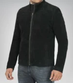 Men’s Classic Black Suede Biker Jacket Premium Real Suede Motorcycle Style