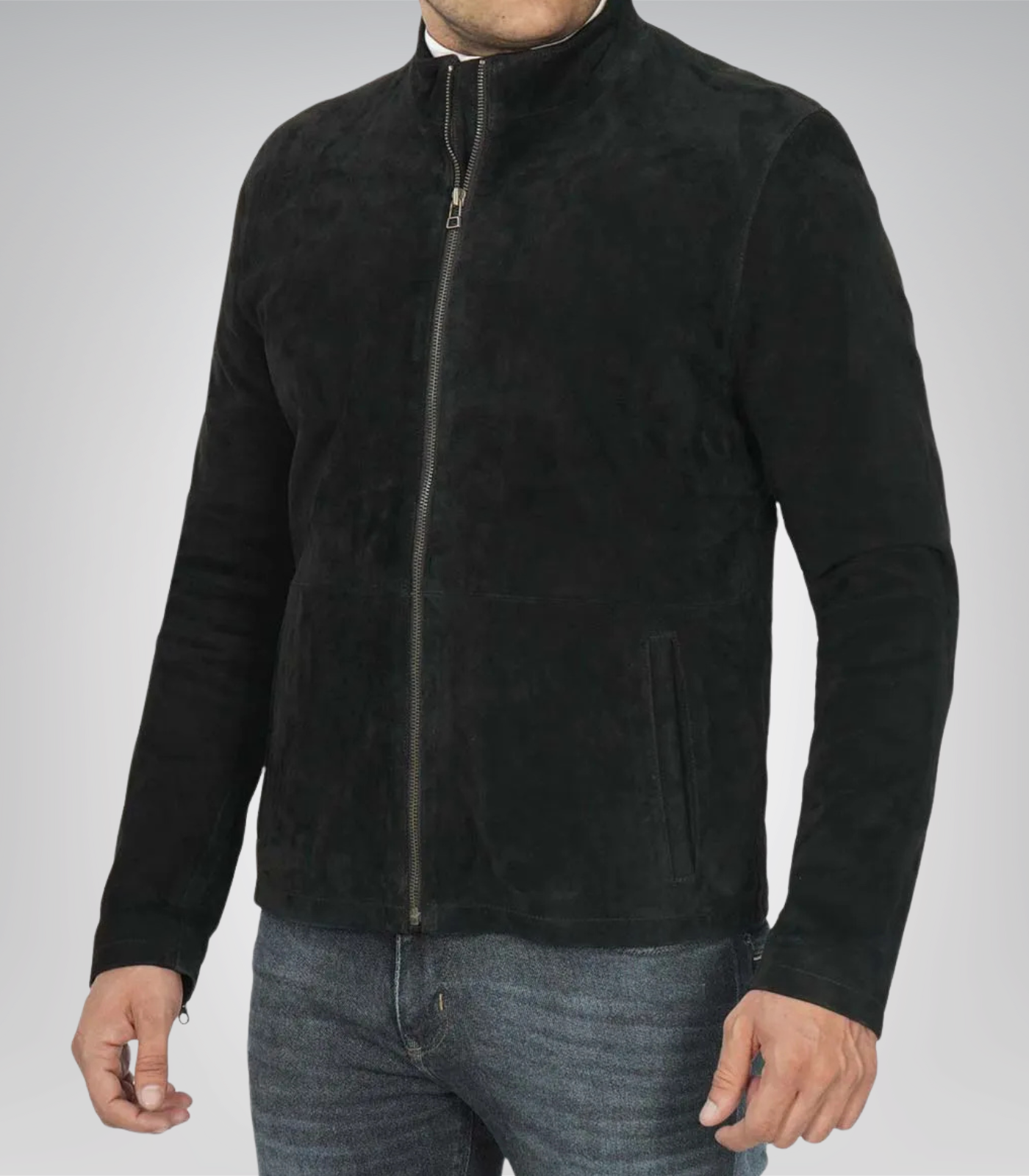1 Men’s Classic Black Suede Biker Jacket Premium Real Suede Motorcycle Style - Image 1