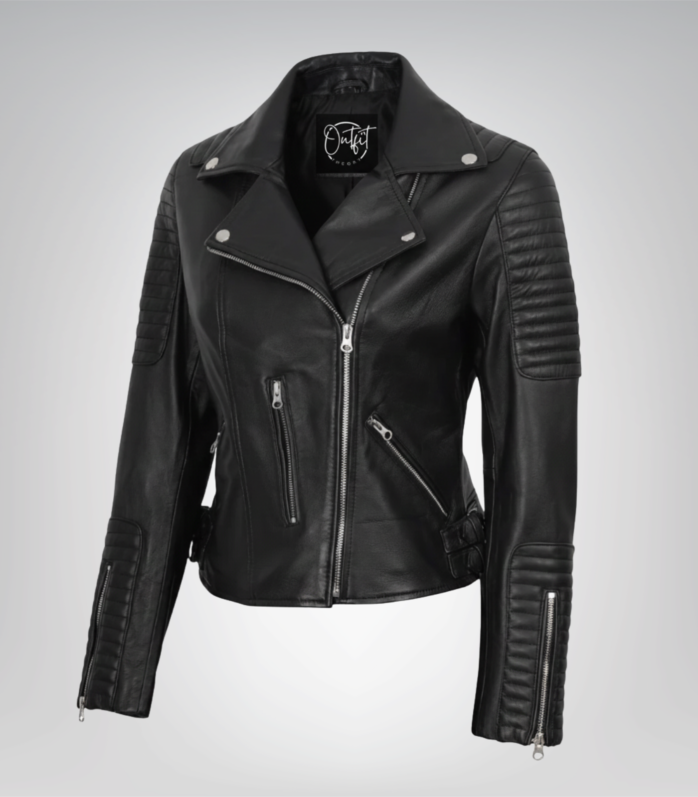 Women’s Genuine Black Leather Biker Jacket Women’s genuine black leather biker jacket