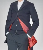 Men’s Dark Blue Wool Overcoat Twelfth Doctor Style Winter Car Coat - Image 4