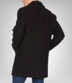 Men’s Single-Breasted Black Wool Car Coat 3/4 Length Winter Overcoat - Image 2