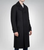 Kenney Men’s Double-Breasted Black Wool Coat Premium Modern Fit Overcoat - Image 2