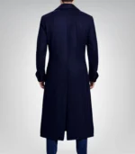 Men’s Dark Blue Double-Breasted Wool Coat Classic Formal & Casual Overcoat - Image 2