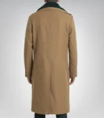 Camel brown shearling wool high-collar winter coat for men by Gary