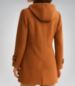 Suzanne Women’s Rust Hooded Wool Duffle Coat Cozy Toggle Front Winter Jacket - Image 2