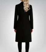 Diane Women’s Black Single-Breasted Wool Coat Minimalist Winter Outerwear - Image 2